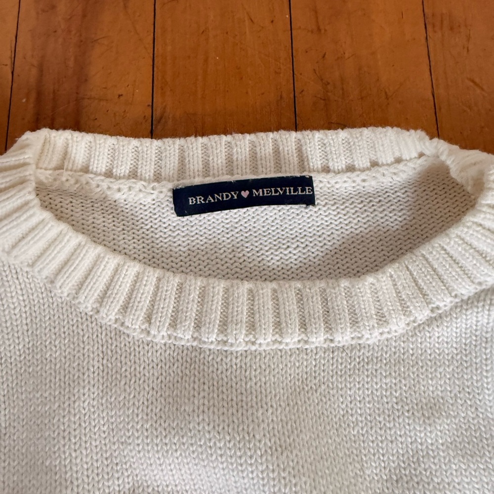 Brandy Melville Cream Knit Pullover